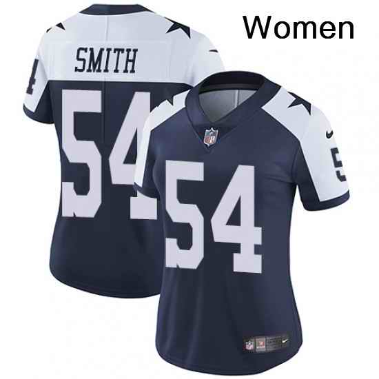 Womens Nike Dallas Cowboys 54 Jaylon Smith Elite Navy Blue Throwback Alternate NFL Jersey